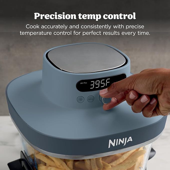 Ninja Crispi Pro 6-in-1 Glass Air Fryer, 450°F, Nontoxic, 6qt & 2.5qt Containers & Lids, Microwave, Freezer, Dishwasher Safe, Max Crisp, Air Fry, Bake, Roast, Recrisp, Dehydrate (Renewed)