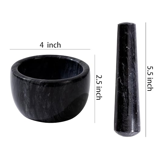 Pill Crusher, Mini Marble Mortar and Pestle Set, Pill Crusher Grinder Fine Powder, Arthritic Hands Pill Grinder (Large Size)
