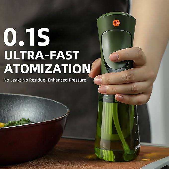 Light-Proof Glass Oil Sprayer For Cooking Air Fryer Salad BBQ,250ml Olive Oil (2)
