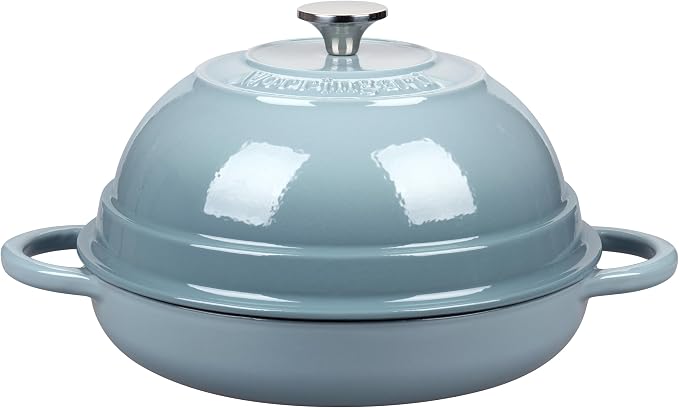 Cast Iron Enameled Dutch Oven Pot with Lid for Bread Baking, Bread Oven, 6 Quart, Sea Salt