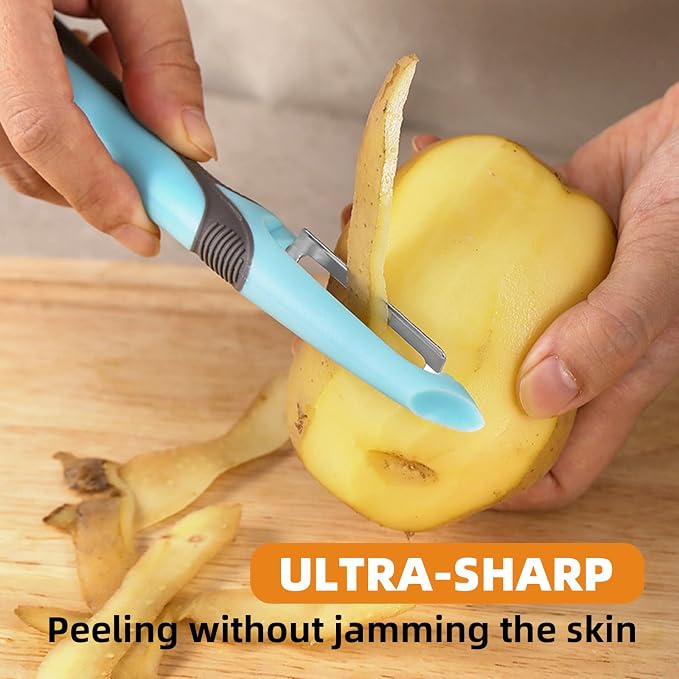 Trez Treamer Vegetable Peelers for Kitchen,6PCS P Peelers Stainless Steel Potato Carrot Veggie Zucchini Cucumber Apple Peeler,Ultra-thin Peeling (6 P Peelers)