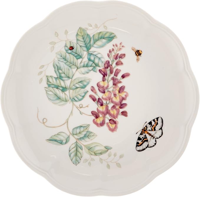 Lenox Butterfly Meadow Porcelain 18-Piece Dinnerware Set for 6 | ceramic, dishwasher safe, microwave safe | plates and bowls sets for kitchen and dining | 10.75 inch plate