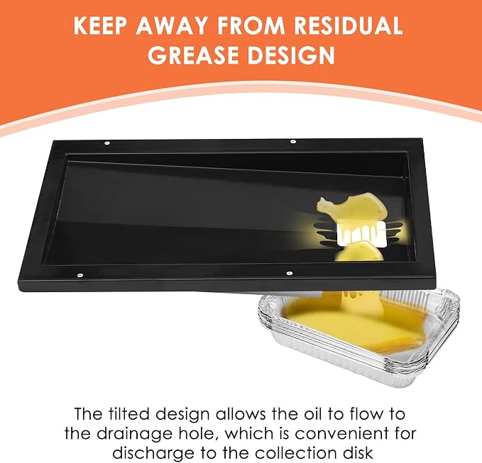 91353 Grease Tray for Weber Spirit 210 Series Grill (2009 and 2012) | Grease Tray Replacement for Weber Accessories, Replacement for Weber 91353 Grill Parts, 16.9" L x 10.75" W