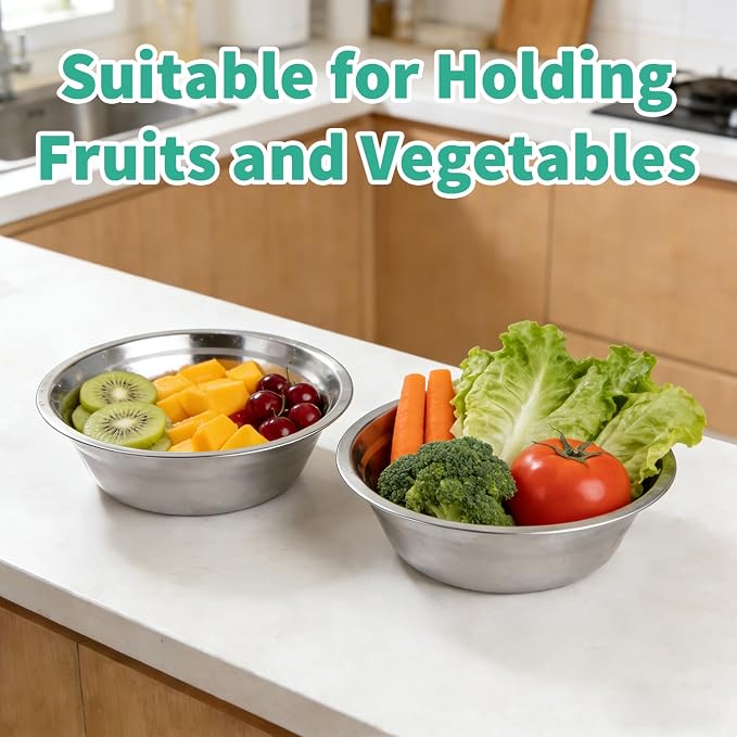 14 Pcs Stainless Steel Mixing Bowls Bulk, 8.66 x 5.1x 3 Inch Silver Metal Salad Bowl, Reusable Nesting Container, Food Baking Container, for Hotel Restaurant Home Kitchen
