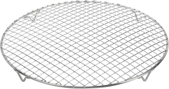 uxcell Round Cooking Rack 12 Inch Dia Stainless Steel Wire Cooling Steamer Rack for Baking Canning Cooking Roasting Cooling Grilling Drying, Silver