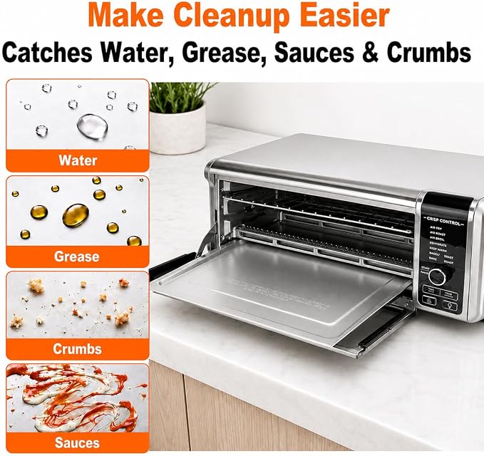 Crumb Tray Compatible with Ninja Foodi SP101 SP151 SP201 SP301, 5-Piece Set | Air Fryer Accessories with Replacement Crumb Tray and 4 Nonstick Mats Compatible with Ninja Flip-Up Air Fryer Toaster Ovens