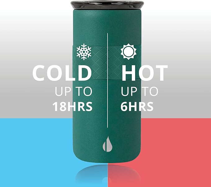 Elemental Artisan 16oz Triple-Wall Insulated Coffee Tumbler w/Ceramic Lid | Triple Wall Coffee Travel Mug, Reusable Stainless Steel Coffee Tumbler; Thermal Coffee Cups for Hot (6 Hrs) & Cold (18 Hrs)