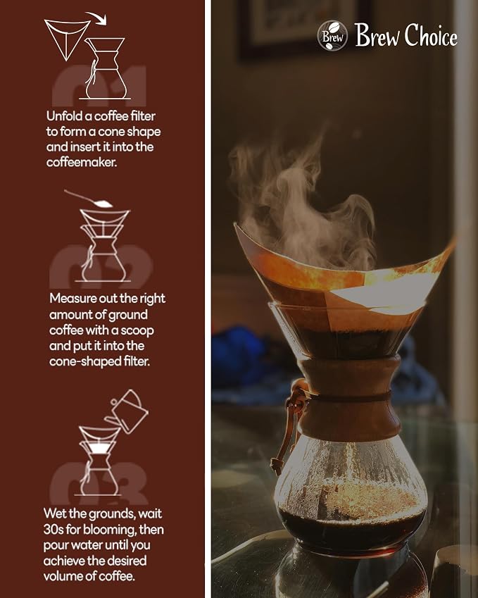 200 ct Coffee Filters, for Pour-Over Coffee Makers, 5-13 Cups | Upgraded Thickness for Purer Coffee, Preventing Tears or Collapse, Hassle-Free Pre-Folded Design, Natural Food-grade Pulp