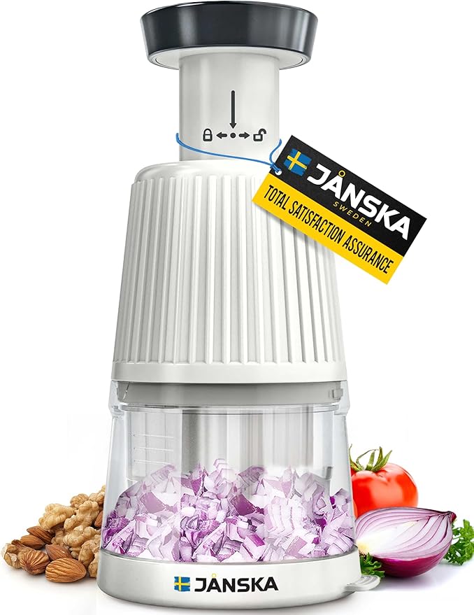 UltraChop Push Food & Vegetable Chopper | Heavy-Duty Stainless Steel Blades, Durable & Ergonomic Design, Veggie, Meat, Garlic Cutter, Slicer, Soft Non-Slip Grip