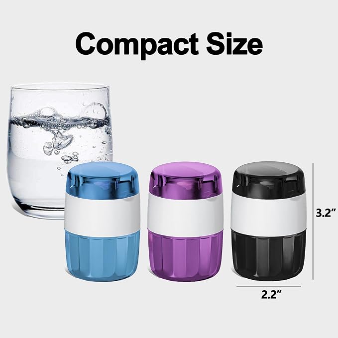 DUBSTAR 3-in-1 Pill Crusher Fine Powder Pill Grinder Pill Cutter Purple | Pill Crushers for Elderly and Pet with Pill Storage and Brush, Pill Splitter for Small or Large Pills