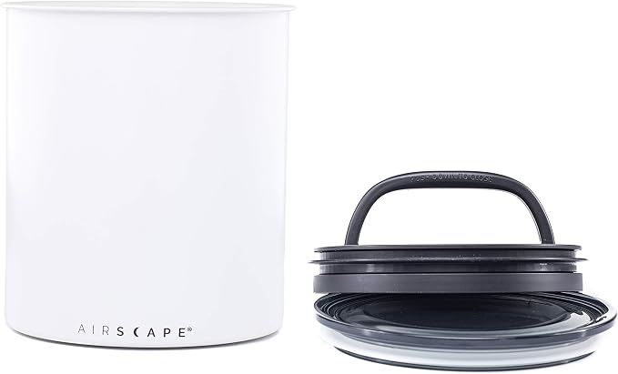 AirScape by Planetary Design | 2.2 lbs Coffee Storage | Matte White | Plunger Lid Removes Excess Oxygen - DON'T buy airtight, BUY AIR-LESS - Holds 2.2 lbs Coffee Beans - (Matte White)