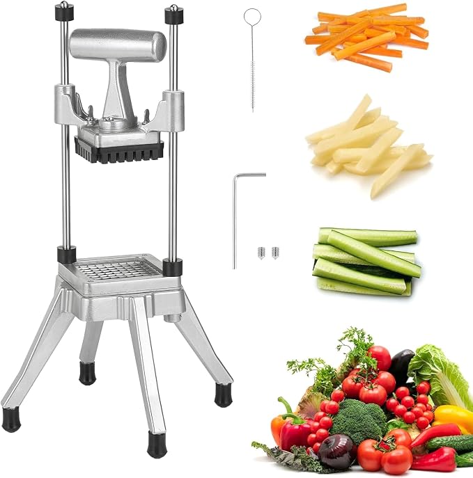 Commercial Vegetable Chopper, 1/4" Stainless Steel Dicer | 420 stainless blade, aluminum alloy frame, detachable for cleaning & storage, fast uniform dicing, for fruits & veggies