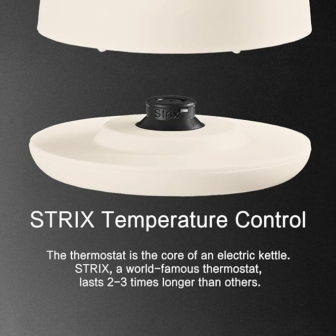 1.5L Electric Kettle Temperature Control, Cream White | Double Wall Cool Touch Teapot, Fast Boil, 5 Temperature Control, LED Display, Auto Shut-Off & Keep Warm