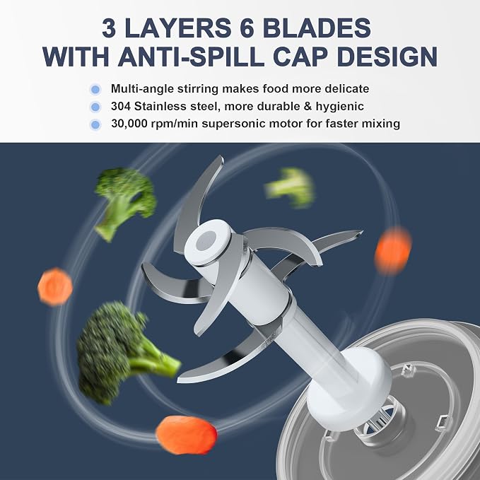 Baby Food Maker, Puree Blender Set with 600ml & 300ml Glass Bowls | Makes Smooth Baby Puree from Fruit, Meat & Vegetables, Includes Matching Baby Food Storage Containers, Baby Essentials