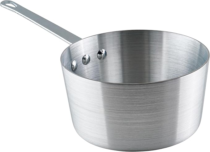 Winco 2 1/2 qt Heavy-Duty Tapered Aluminum Sauce Pan, 2.5 qt | Great for Cooking, Food Preparation and Restaurant Kitchens