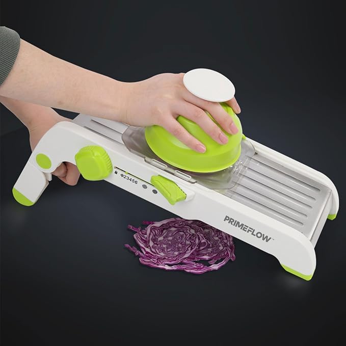 Mandoline Slicer for Kitchen — Adjustable Stainless Steel Vegetable Slicer with Safety Guard | 6 Thickness Settings | Julienne, Slice, Dice & Crinkle Cut | Compact & Foldable Food Slicer