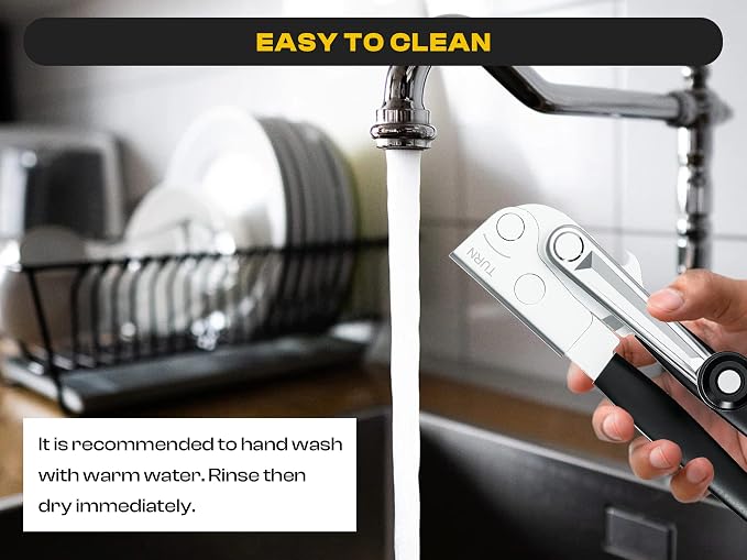 Heavy Duty Can Opener with Magnet – Commercial Can Opener Manual for Seniors & Arthritis - Hand Held, Folding Knob, Smooth Edge, Works on #10 Cans, for Restaurants