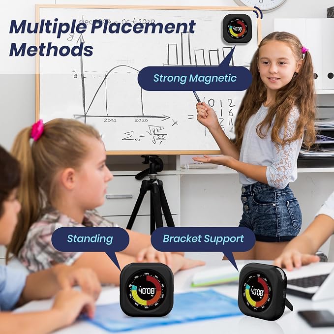 PERSUPER Visual Timer for Kids, Rechargeable 10-Hour Countdown/Up Timer | with 3 Volume Levels, 3 Brightness Display, and Magnetic, Homeschool Study Tool, Large Digital Timers for Classroom, Kitchen