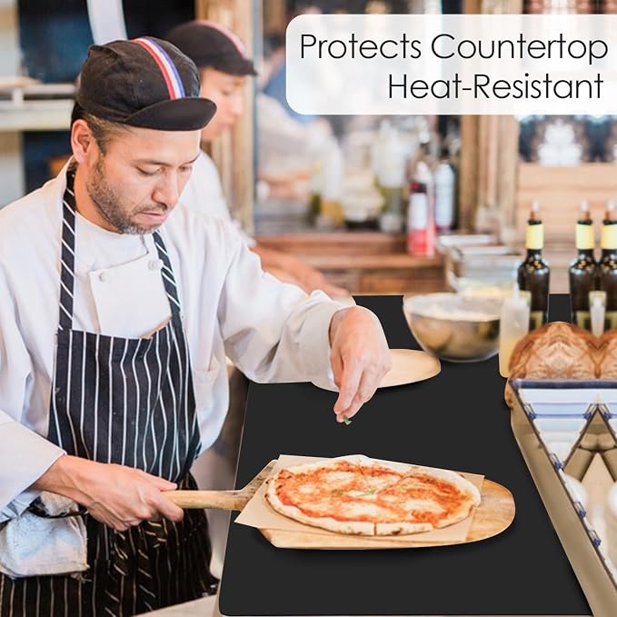 Extra Large Silicone Mat, 31.5x16.93 Large Silicone Placemats for Kids, Heat Resistant Mat for Kitchen Counter, Non Stick Silicone Table Mat for Dough and Pastry, Silicone Craft Mat for Kids, Black