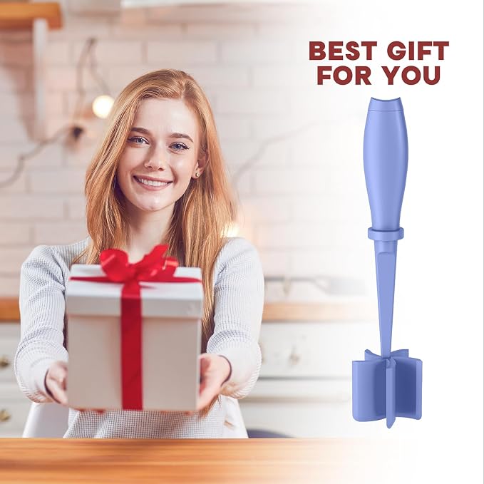 2Pack Meat Chopper Upgrade Hamburger Smasher, Masher for Ground Beef | Heat Resistant, Food-Grade Nylon, for Ground Turkey/Chicken and More, Non Stick Mix Grinder, Dishwasher Safe, Purple