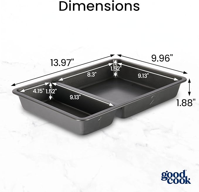 GoodCook Premium Nonstick divided Baking Pan, 9 x 13-Inch