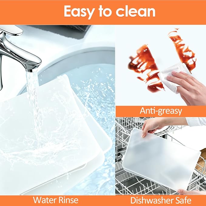 Silicone Coffee Maker Mat with Lip for Countertops 18.9''x11.8''Translucent | Multi leak-proof coffee tray for countertop, non-slip silicone mat fits most coffee makers & espresso machines, wipe-clean