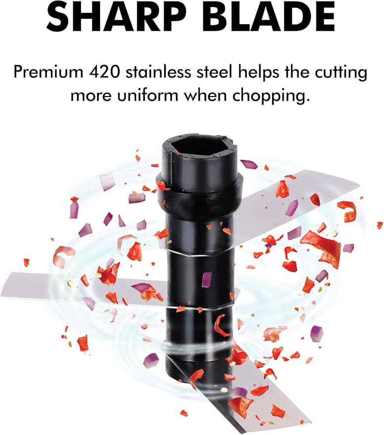 Geedel Vegetable Chopper, Manual Food Chopper with Hand Pull String, 500ml | Manual Food Processor, Sharp Stainless Steel Blade, Non-slip Base, Dishwasher Safe, No BPA, Portable, for Veggie, Fruit, Nut