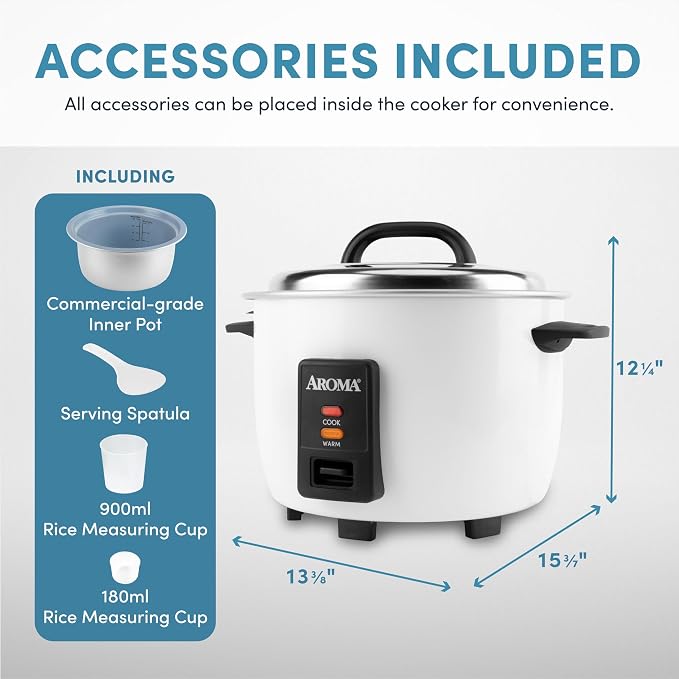 Aroma 20-Cup (Uncooked) / 40-Cup (Cooked) Commercial Rice Cooker and Warmer