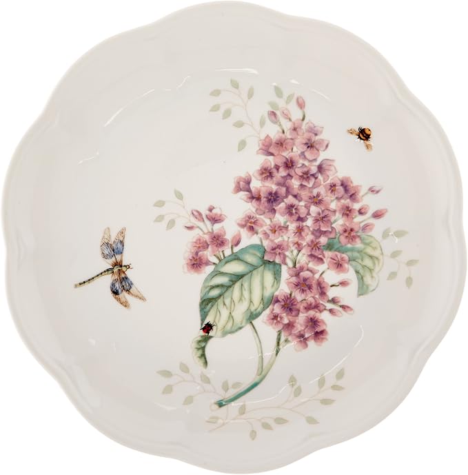 Lenox Butterfly Meadow Porcelain 18-Piece Dinnerware Set for 6 | ceramic, dishwasher safe, microwave safe | plates and bowls sets for kitchen and dining | 10.75 inch plate