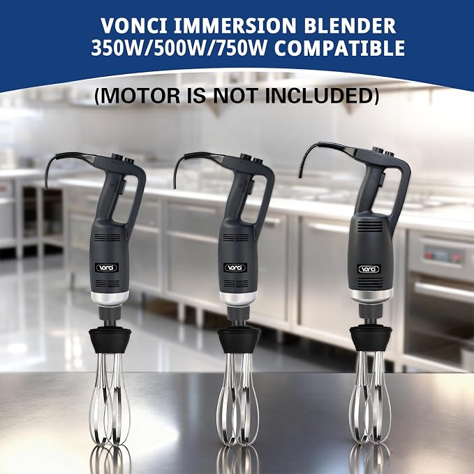 VONCI 10inch Detachable Whisk Attachment. 350W, 500W & 750W Commercial Immersion Blender Compatible.