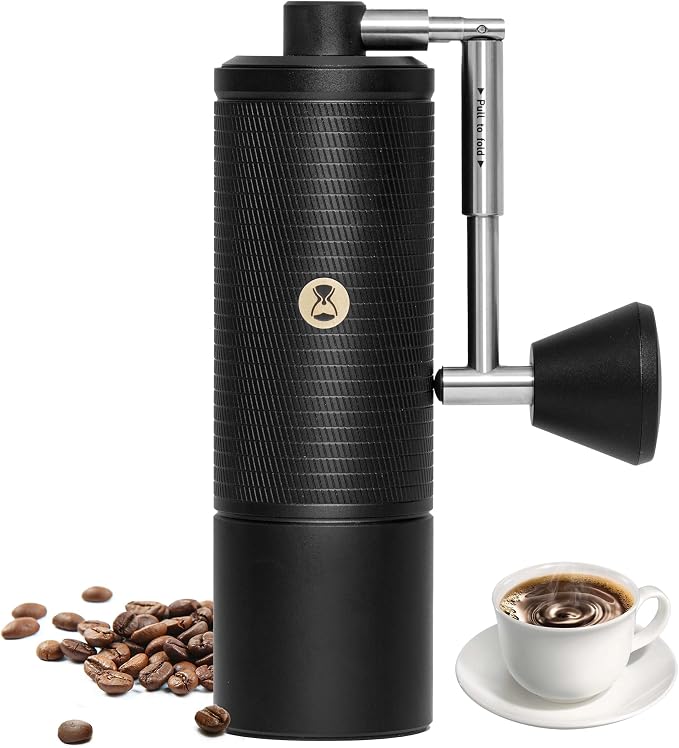 TIMEMORE C5 PRO Manual Coffee Grinder, 42mm Stainless Steel Burr, 48 Adjustable Settings Hand Coffee Grinder, Foldable Handle, All-Metal Portable Coffee Bean Grinder for Pour Over & Travel (Black)