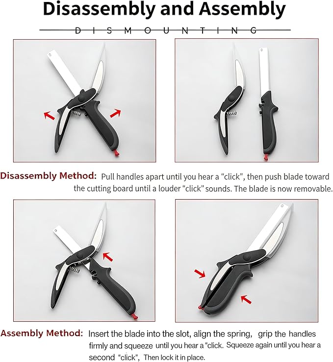 2-in-1 Kitchen Scissors with Cutting Board,Salad scissors. | Detachable Blades.Safety Lock, Dishwasher Safe Portable food cutter sharp slicer for vegetable, fruit, meat, light meal.