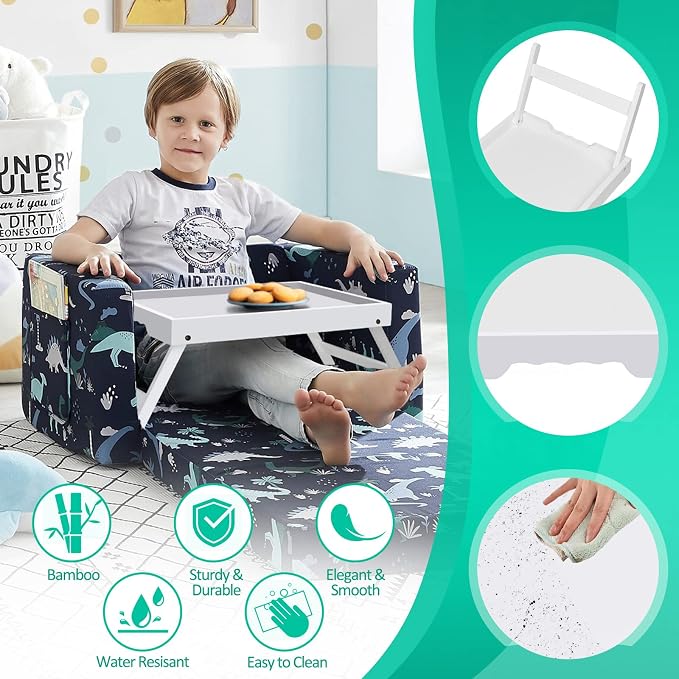Artmeer FSC 100% Bamboo Bed Tray with Folding Legs, X-Large, White | X-large FSC 100% bamboo bed tray with folding legs, handles and extra legroom for meals, laptops and reading.