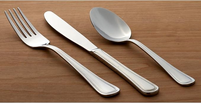 Oneida Tress 50-Piece 18/0 Silverware Set for 8, Flatware | mirror finish, dishwasher safe | includes serving spoons and utensil set | heavy duty, cutlery set for kitchen and dining