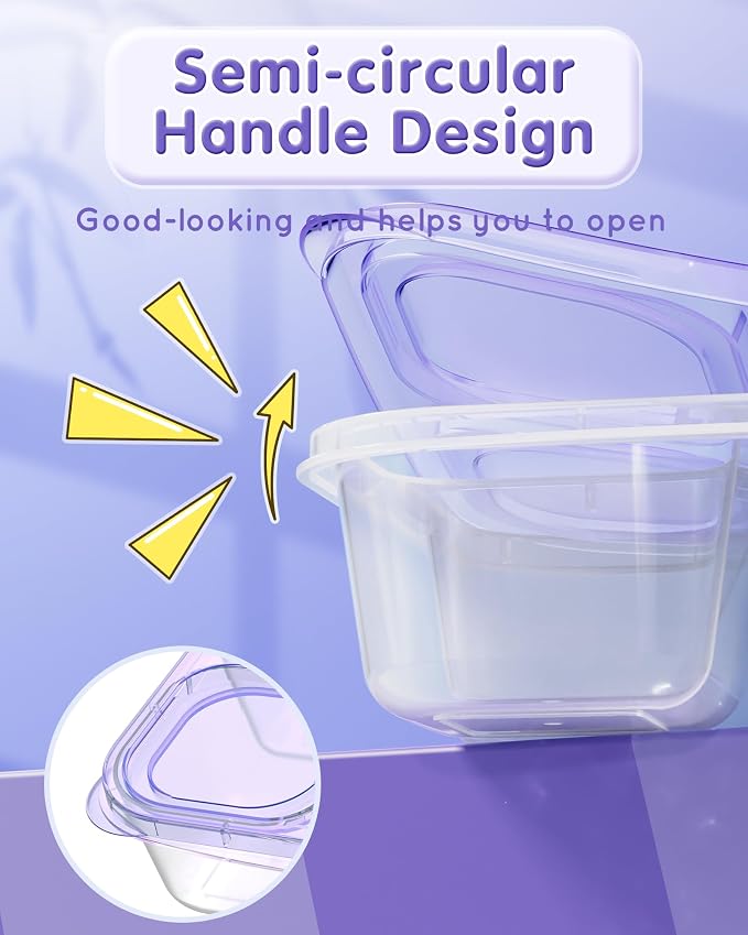 Canfanni 5 Pcs Bento Snack Containers, Reusable 4 Compartment Divided Food Storage Containers, Divided Lunchable Container for School, Work and Travel (All Transparent)