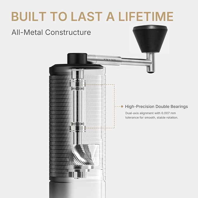 Timemore C5 ESP PRO Manual Coffee Grinder 50 Adjustable Settings, 42mm Stainless Steel Burr Hand Coffee Grinder with Fordable Handle, All Metal, for Espresso, French Press & Pour-over, 30g Capacity