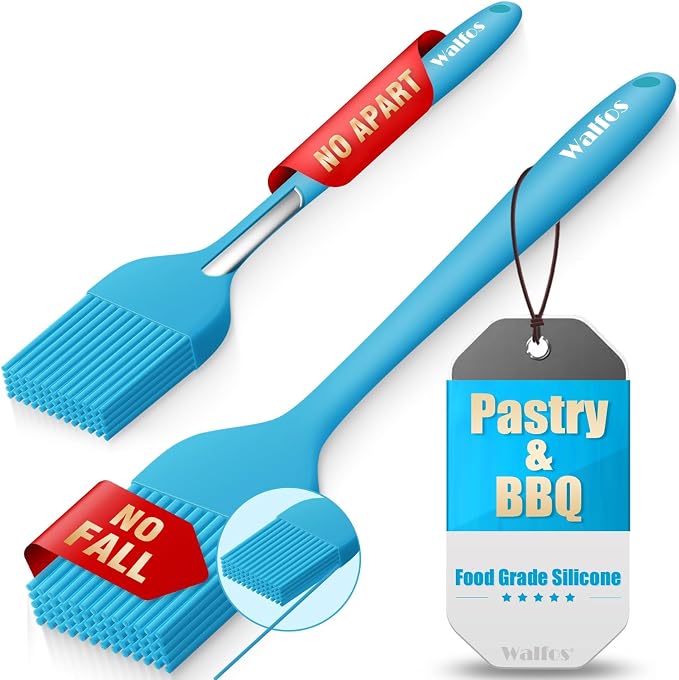 Walfos Silicone Basting Pastry Brush, 600℉ Heat Resistant Pastry Brush for BBQ Grill Baking Kitchen Cooking, BPA Free and Dishwasher Safe