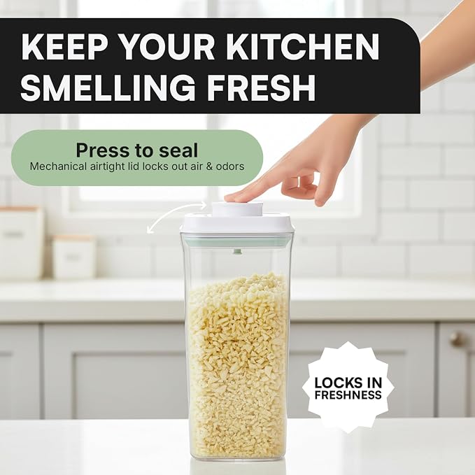 Bop Top Airtight Food Storage Containers | Pop-Top Lid | 10.5 Cups / 84 Oz | kitchen canister set, for flour, sugar, snacks, pasta, baking