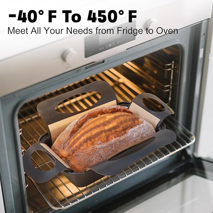 Loaf Pan with Liners Set: Nonstick 9 x 5 Inch Bread Pan for Homemade Baking | 2-Pack for Homemade Oven Baking - Rectangular Baking Tray for Kitchen Home Baker Make Sourdough Banana Sandwich 9x5 Brioche