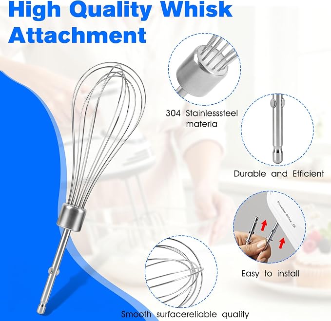 Hand Mixer Whisk Attachment Replacement Hamilton Beach Hand Mixer Attachments 62682RZ 62692 62695V 64699 62632R 62630R 62633R,Stainless Steel Hamilton Beach Hand Mixer Beater Parts - 2 Pack