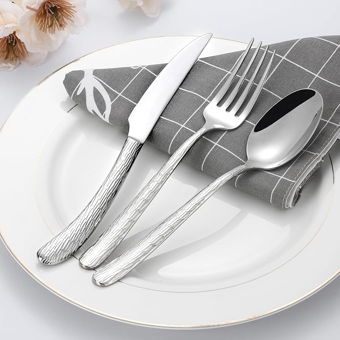 60 Piece Heavy Duty Stainless Steel Silverware Set for 12, Compralo Luxury Mirror Polish Cutlery Set Flatware Set for Formal Dining & Entertaining, Dishwasher Safe for Heavy Use