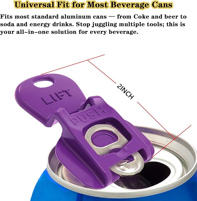 6PCS Colorful Soda Can Tab Openers & Leak-Proof Drink Covers(New model) | One-Hand Soda Can Opener and Reusable Protector Caps for Coke, Beer, Soda, and Aluminum Cans for Parties, BBQ, Camping&Travel