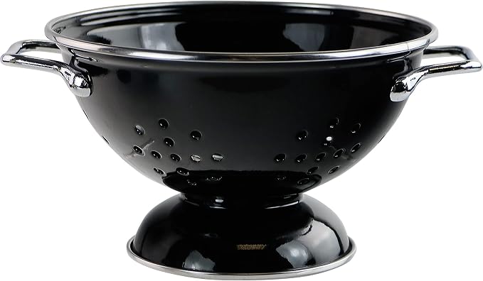 Calypso Basics by Reston Lloyd Powder Coated Enameled Colander, 1 Quart, Black