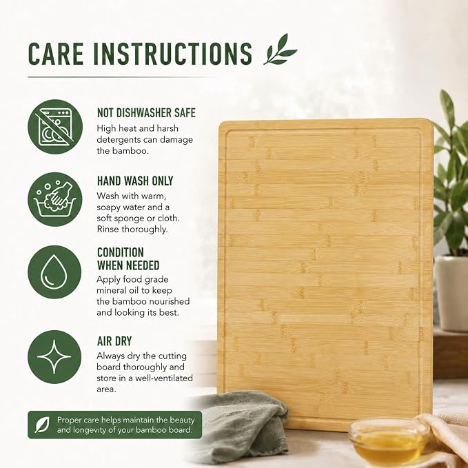 Handcrafted 19.75x15 inch Bamboo Cutting Board – Genuine U.S.A. Made, Multiple Sizes – Premium Bamboo Wood, Perfect for Kitchen Prep or Personalized Engraved Gifts (XX-Large)