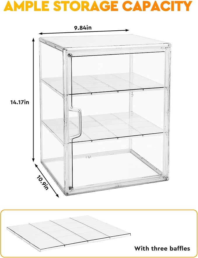 Pastry Display Case,Bread Box for Kitchen Countertop,4-Layer Adjustable BreadBox, Large Capacity Bread Box for Home-baked Breads,Muffins,Bagel Storage Container, Bread Holder-2pcs