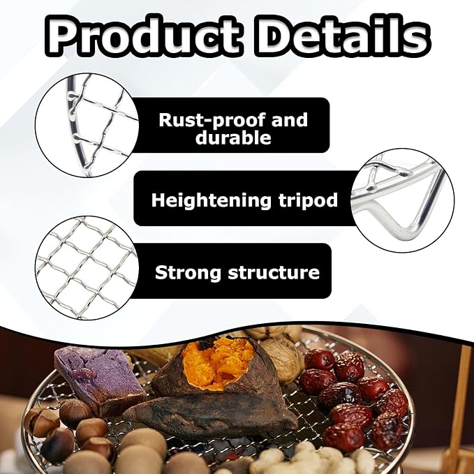 Round Cooling Rack 6 Inch With 20mm Legs | For Baking, Cooking, Steaming & BBQ, Stainless Steel Wire Baking Rack, Versatile Cooling Rack for Kitchen and Home