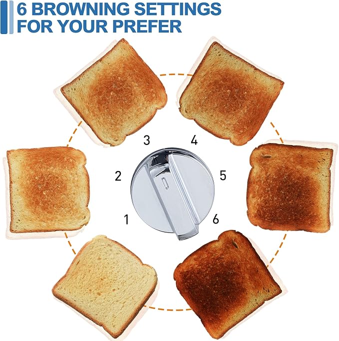 CUSIMAX 2 Slice Stainless Steel Toaster with Digital LED Display, Silver | 1.5" Wide Slots for Bagels & Thick Bread, Countdown Timer, 6 Browning Levels, Bagel/Defrost/Cancel, Removable Crumb Tray
