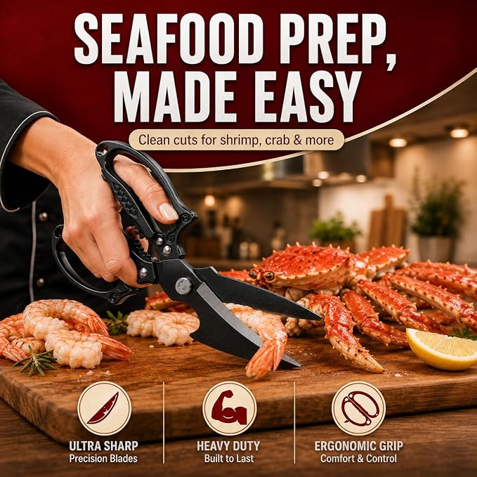 Titanium Kitchen Shears Heavy Duty Stainless Steel Multipurpose Scissors for Chicken, Meat, Poultry & Seafood, Premium Sharp Kitchen Food Scissors