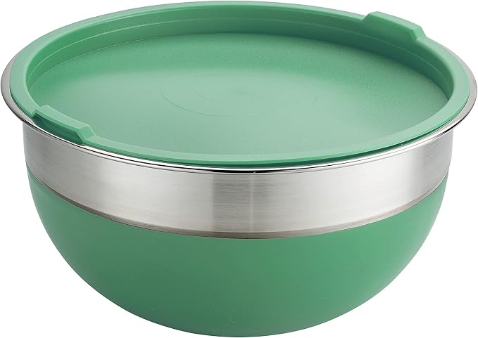 Tramontina 10 Pc Covered Stainless Steel and Silicone Mixing Bowl Set | Mint Green