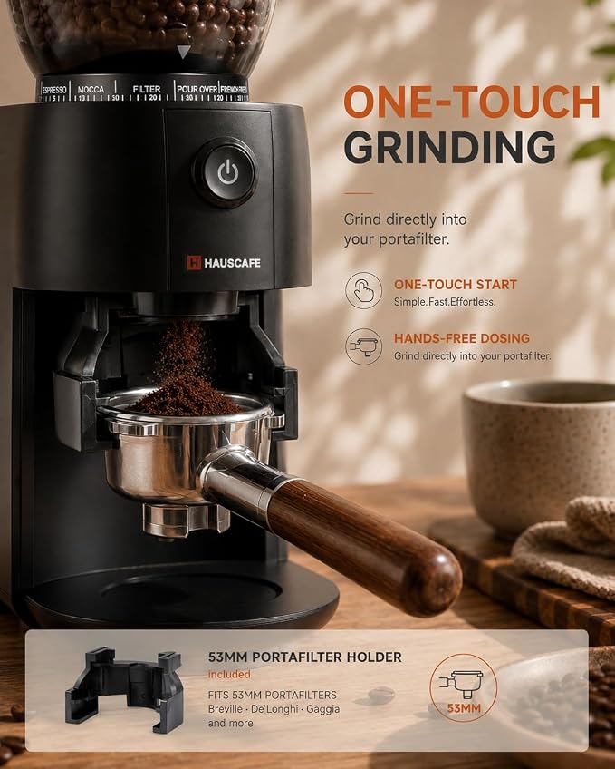 Coffee Grinder, Electric Burr Coffee Grinder with 38 Grind Settings for Espresso, Pour Over & French Press, Conical Burr Coffee Bean Grinder, One-Touch Operation, Easy Clean, Black